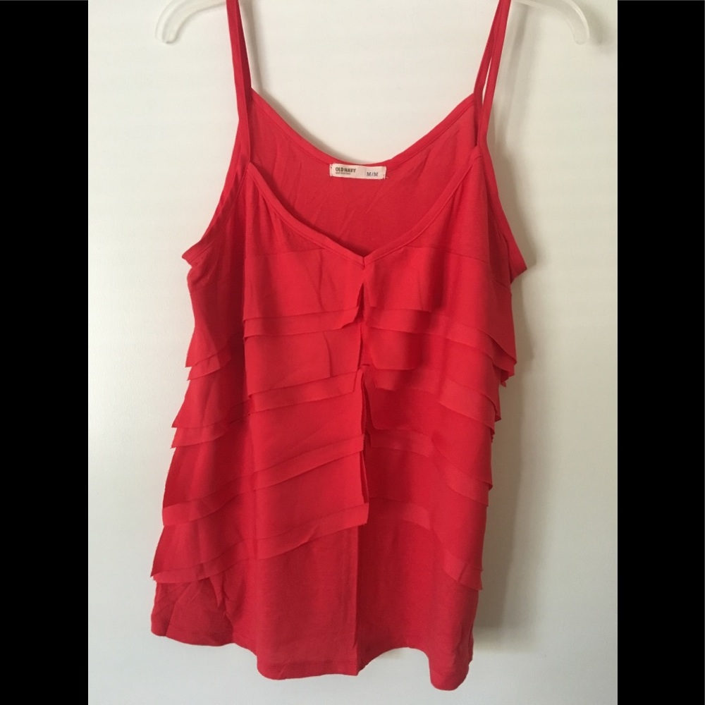 Spaghetti strap shirt.
